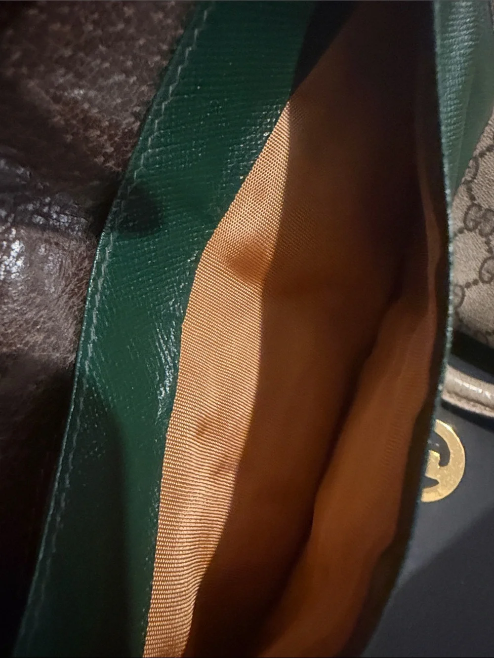Gucci Beige GG Supreme Canvas Continental Wallet with Red and Green Web